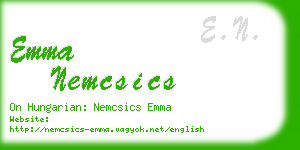 emma nemcsics business card